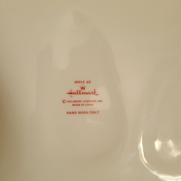 ☃️ Hallmark Ceramic Snowmen Snowflakes Oval Christmas Serving Platter - Picture 4 of 6